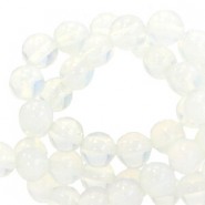 Natural stone beads round 6mm Opal galaxy white